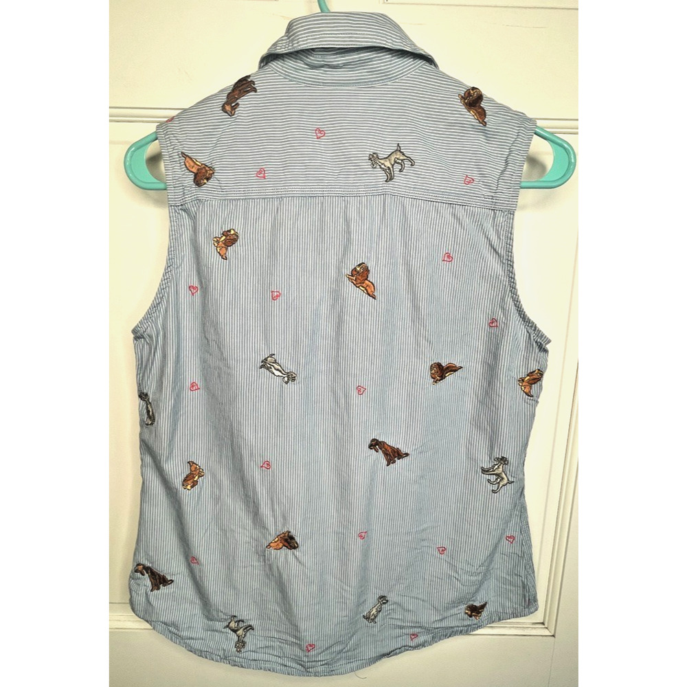 Vintage Disney Women's Lady and the Tramp Embroidered Sleeveless Blouse Sz S - Picture 7 of 12